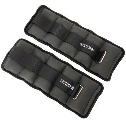 Pair of Adjustable Ankle or Wrist Weights 2Lbs Each for Exercise, Black